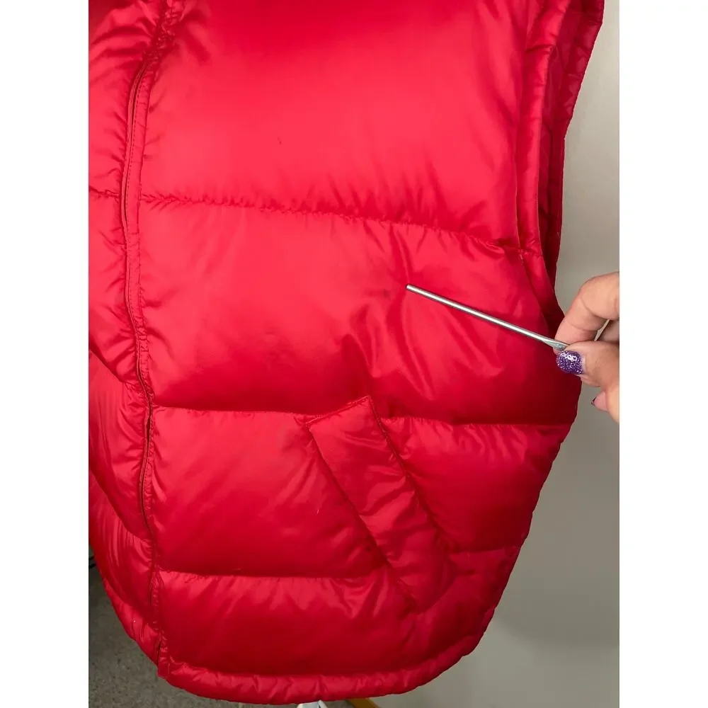 Lands' End Men's Red Puffer Vest - Size Large